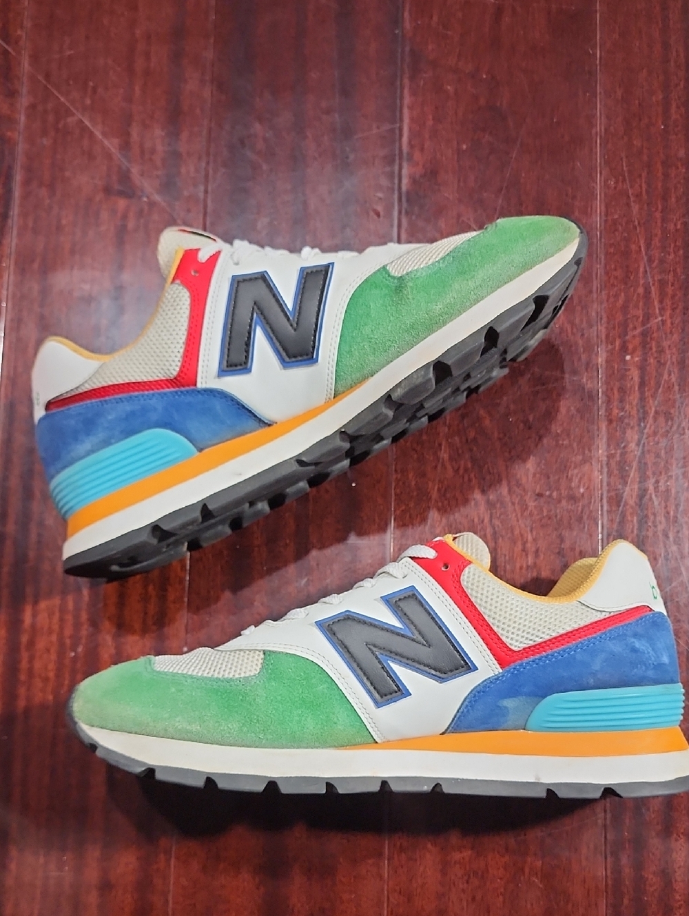 New Balance 574 Rugged Mens Sz 12 Varsity Green Athletic Shoes Comfort - Picture 2 of 10